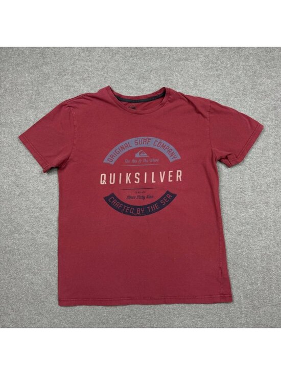 Quiksilver Other - Quiksilver Graphic T Shirt Size M Red Short Sleeve Crew Neck Surfing Surfer Tee